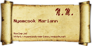 Nyemcsok Mariann névjegykártya