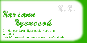 mariann nyemcsok business card